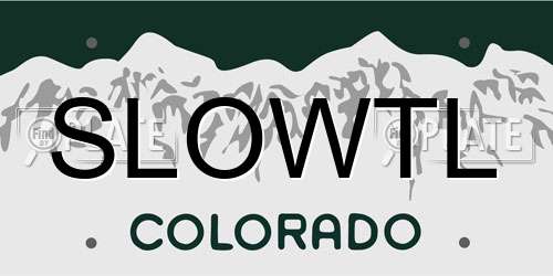 SLOWTL Colorado License Plate