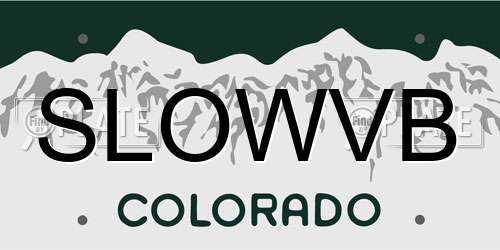 SLOWVB Colorado License Plate