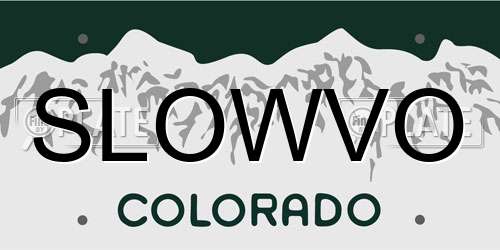 SLOWVO Colorado License Plate