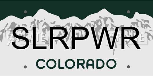 SLRPWR Colorado License Plate