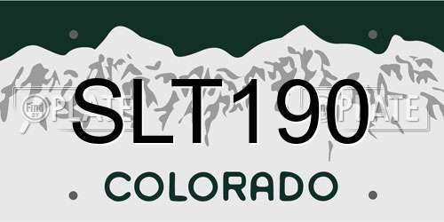SLT190 Colorado License Plate