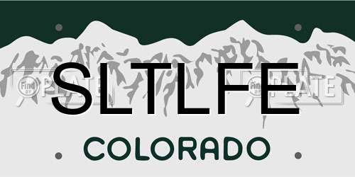 SLTLFE Colorado License Plate