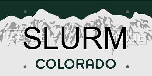 SLURM Colorado License Plate