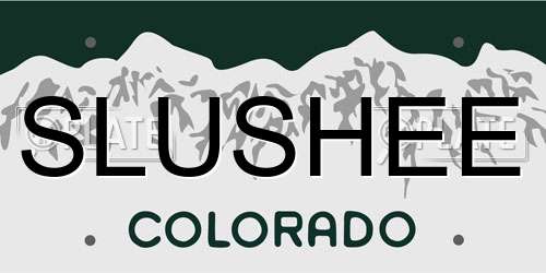 SLUSHEE Colorado License Plate