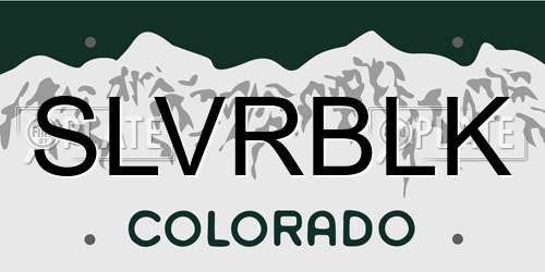 SLVRBLK Colorado License Plate