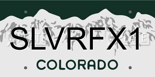 SLVRFX1 Colorado License Plate
