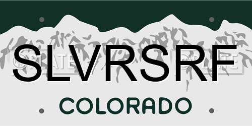 SLVRSRF Colorado License Plate