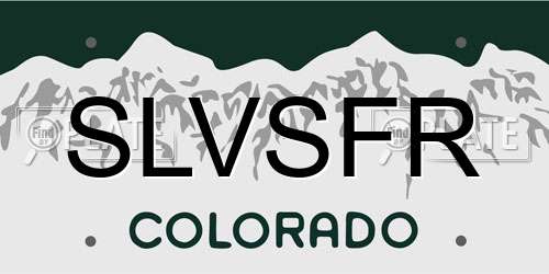 SLVSFR Colorado License Plate
