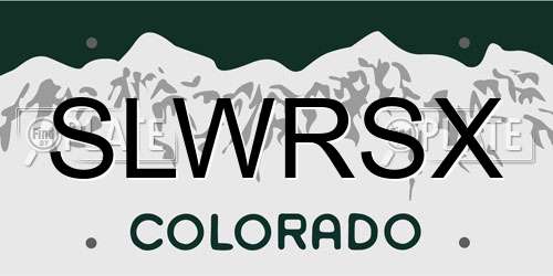 SLWRSX Colorado License Plate