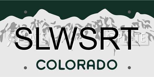 SLWSRT Colorado License Plate