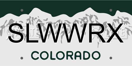 SLWWRX Colorado License Plate