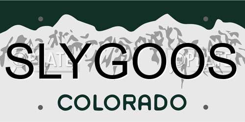 SLYGOOS Colorado License Plate