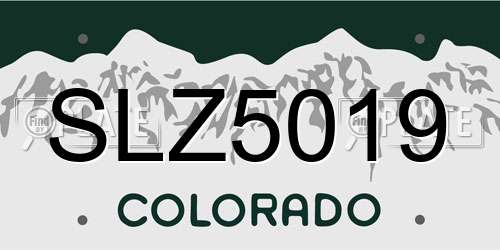 SLZ5019 Colorado License Plate