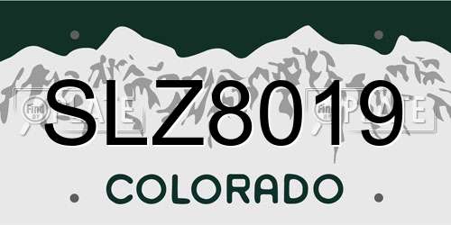 SLZ8019 Colorado License Plate