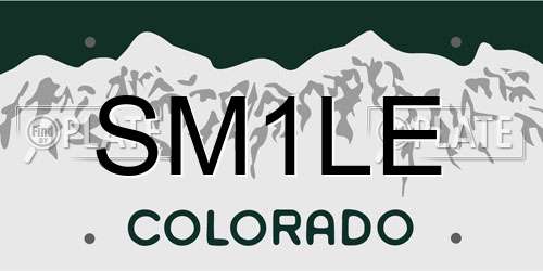 SM1LE Colorado License Plate
