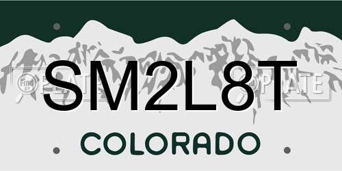SM2L8T Colorado License Plate