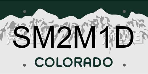 SM2M1D Colorado License Plate