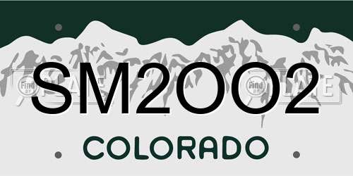 SM2OO2 Colorado License Plate
