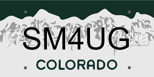 SM4UG Colorado License Plate
