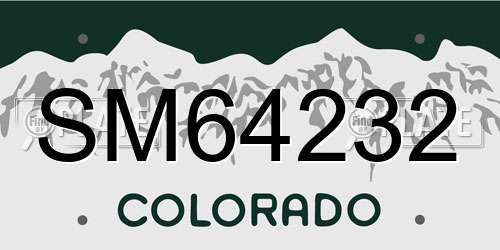 SM64232 Colorado License Plate