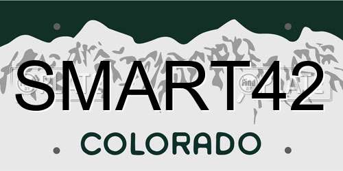 SMART42 Colorado License Plate