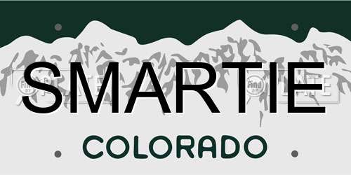SMARTIE Colorado License Plate