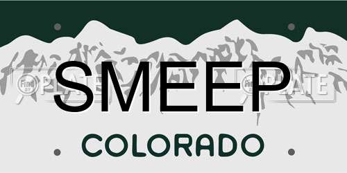 SMEEP Colorado License Plate