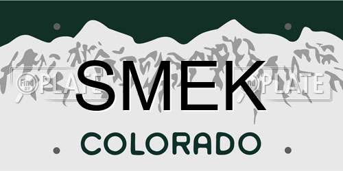 SMEK Colorado License Plate