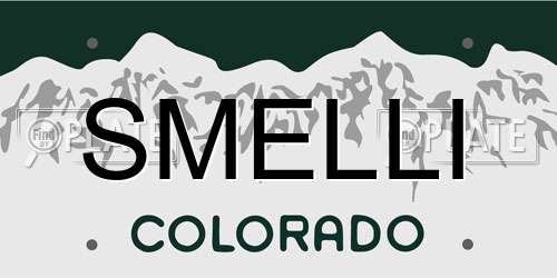 SMELLI Colorado License Plate