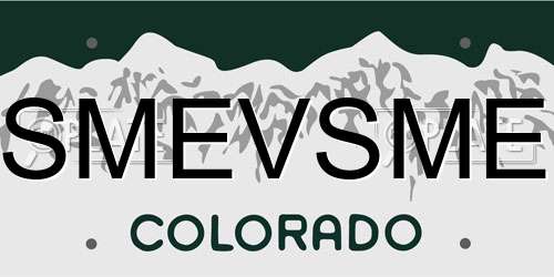 SMEVSME Colorado License Plate