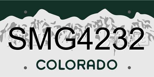 SMG4232 Colorado License Plate