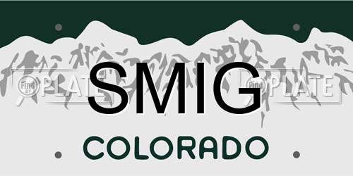 SMIG Colorado License Plate