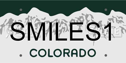 SMILES1 Colorado License Plate