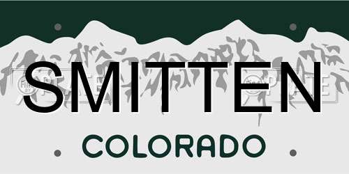 SMITTEN Colorado License Plate