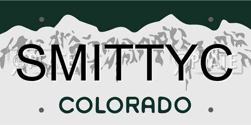 SMITTYC Colorado License Plate