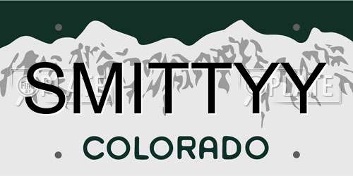 SMITTYY Colorado License Plate