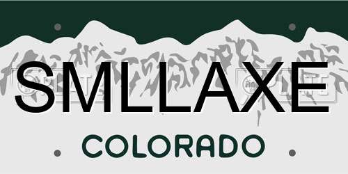 SMLLAXE Colorado License Plate