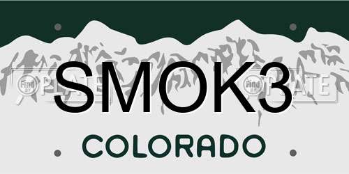 SMOK3 Colorado License Plate