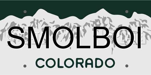 SMOLBOI Colorado License Plate