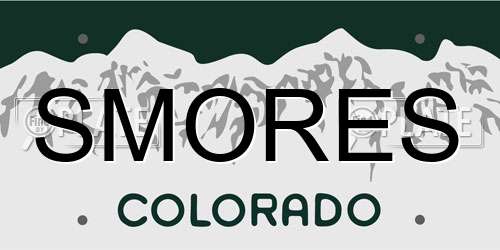 SMORES Colorado License Plate