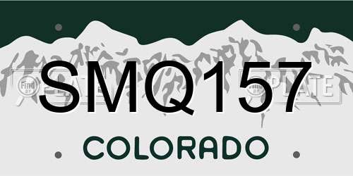 SMQ157 Colorado License Plate