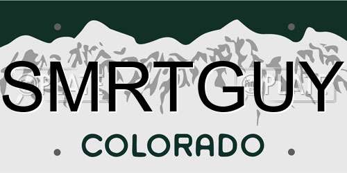 SMRTGUY Colorado License Plate