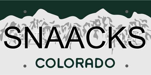 SNAACKS Colorado License Plate