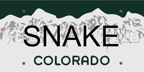 SNAKE Colorado License Plate