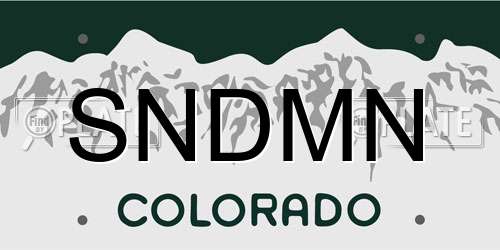 SNDMN Colorado License Plate