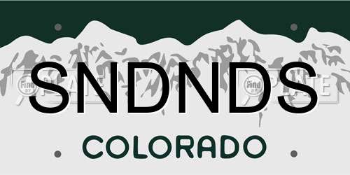 SNDNDS Colorado License Plate