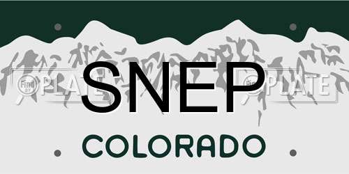SNEP Colorado License Plate