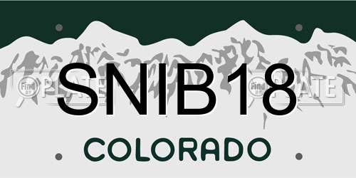 SNIB18 Colorado License Plate