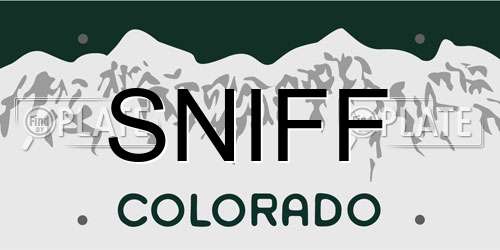 SNIFF Colorado License Plate
