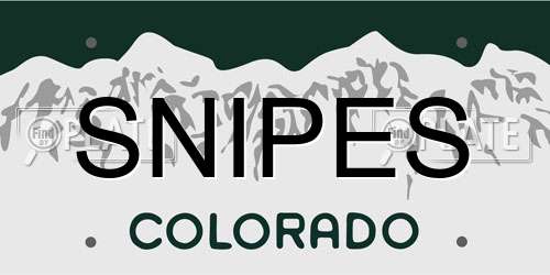SNIPES Colorado License Plate